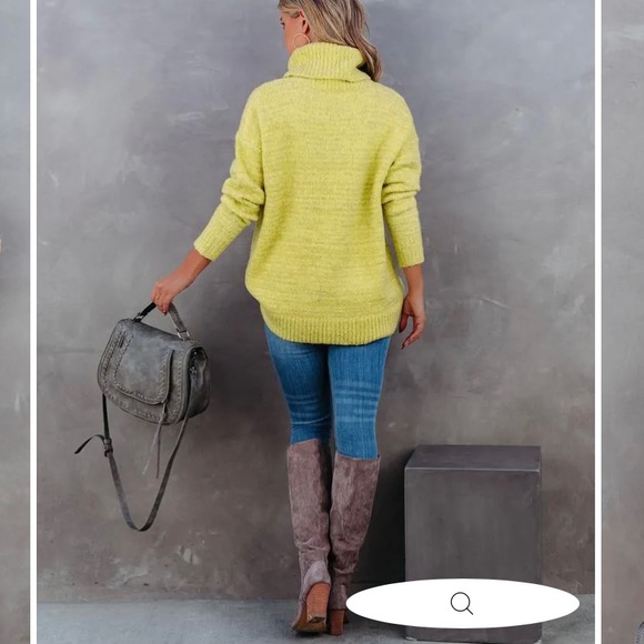 Vici Layan Turtleneck knitted sweater in Citrus -small - Picture 2 of 6
